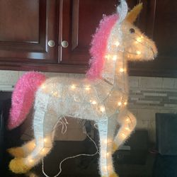 Target Wondershop 29.5" Tinsel Lit Unicorn Outdoor  Yard Decoration Perfect For Kids Party Pick Up Sylmar New Open Box