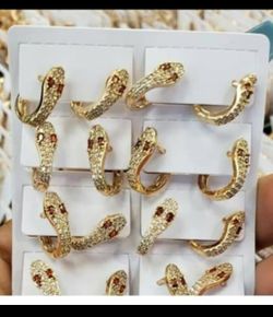 Drag earring,Braziliand gold plated