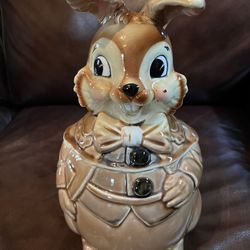 Vintage Bunny Cookie Jar and Monk Cookie Jar