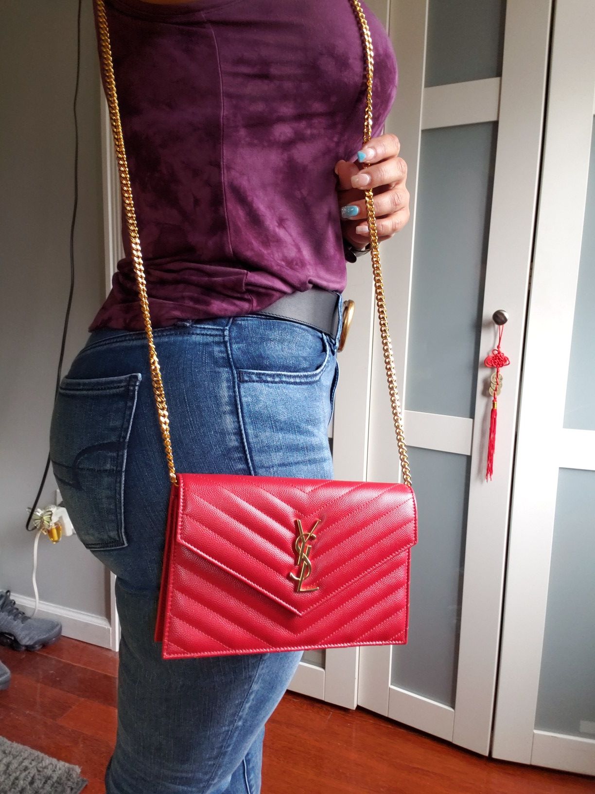 YSL Wallet On Chain Red for Sale in Staten Island, NY - OfferUp