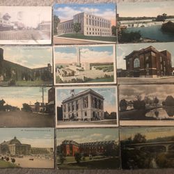 12 Antique Missouri Cities Early 1900s Landmarks- One Cent Stamp Used Postcards