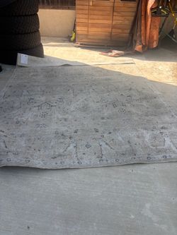 Free (7x10) Large Gray Traditional Area Rug