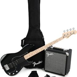 FENDER SQUIER AFFINITY PRECISION BASS GUITAR AND FENDER RUMBLE 15 15W AMP SET