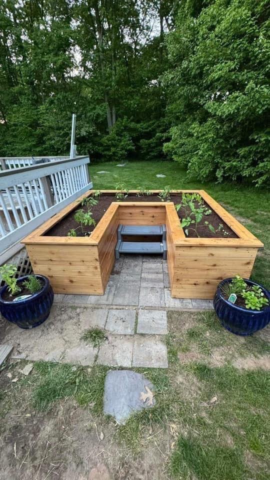 Custom made Garden bed raised elevated planter box with legs 3 4 5 6 ft long cedar redwood