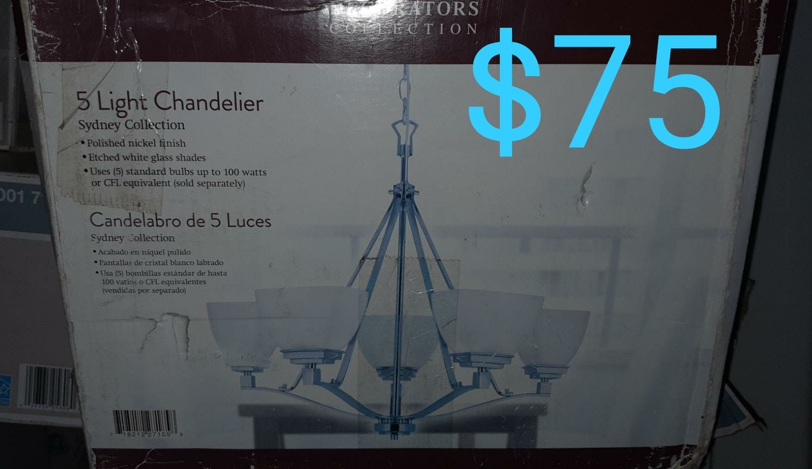 5 light chrome chandelier