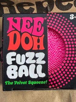 Needoh Pink Fuzz Ball offers a soft, tactile squeeze