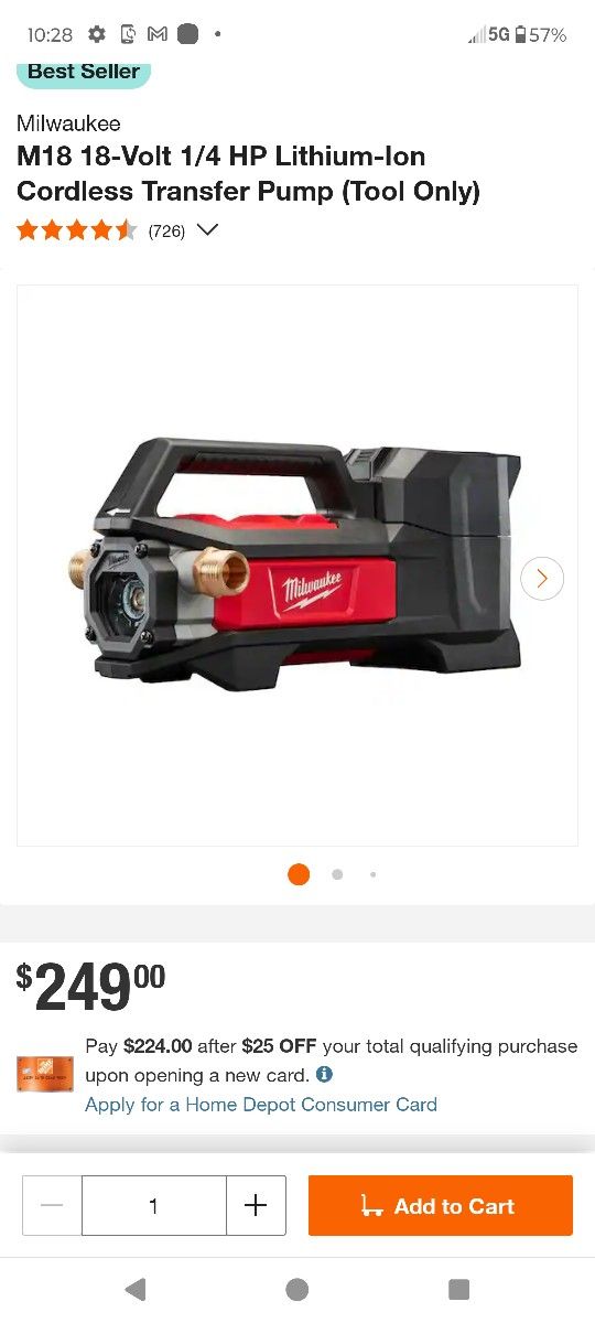 Milwaukee M18 New In Box Transfer Pump