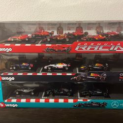 F1 Burago 6 Pack Mercedes, Red Bull, Ferrari