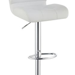 White Leather Bar Stools 