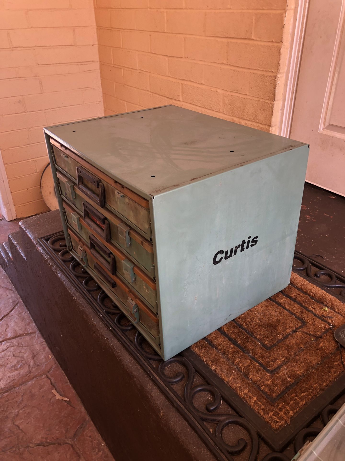 Curtis industrial drawer cabinet tool organizer nuts bolts screws etc tool box vintage parts storage cabinet