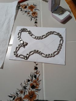 22in Italian 925 Silver Figaro Chain Necklace