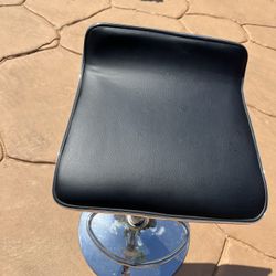 Black Leather Stool 