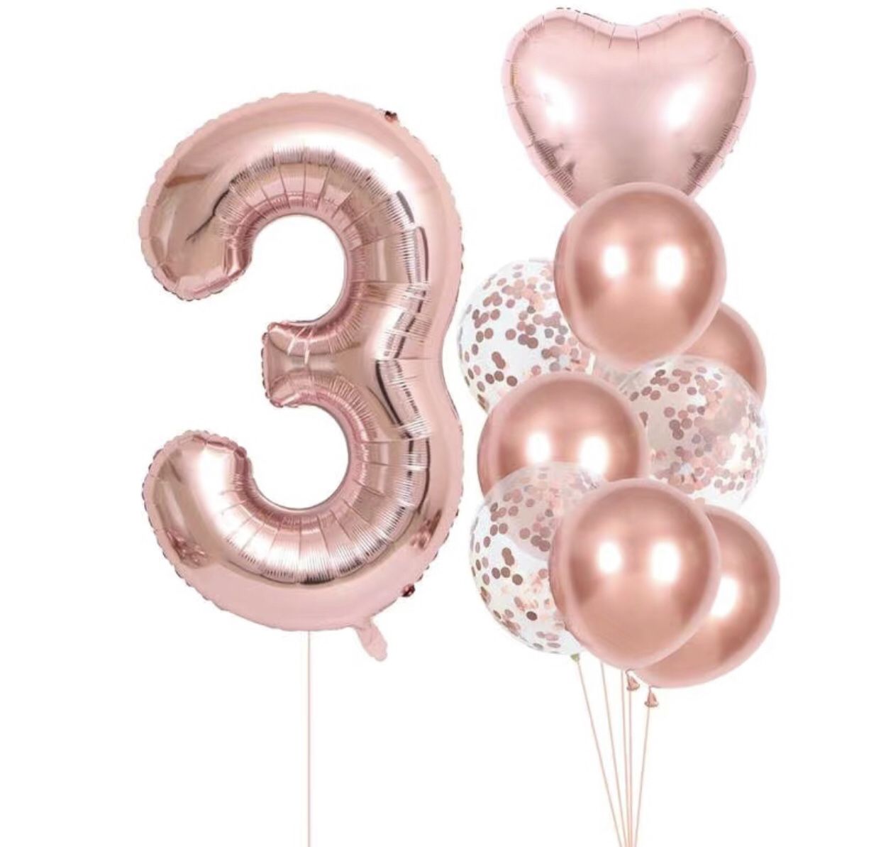 10 Pcs Rose Gold Balloon Set