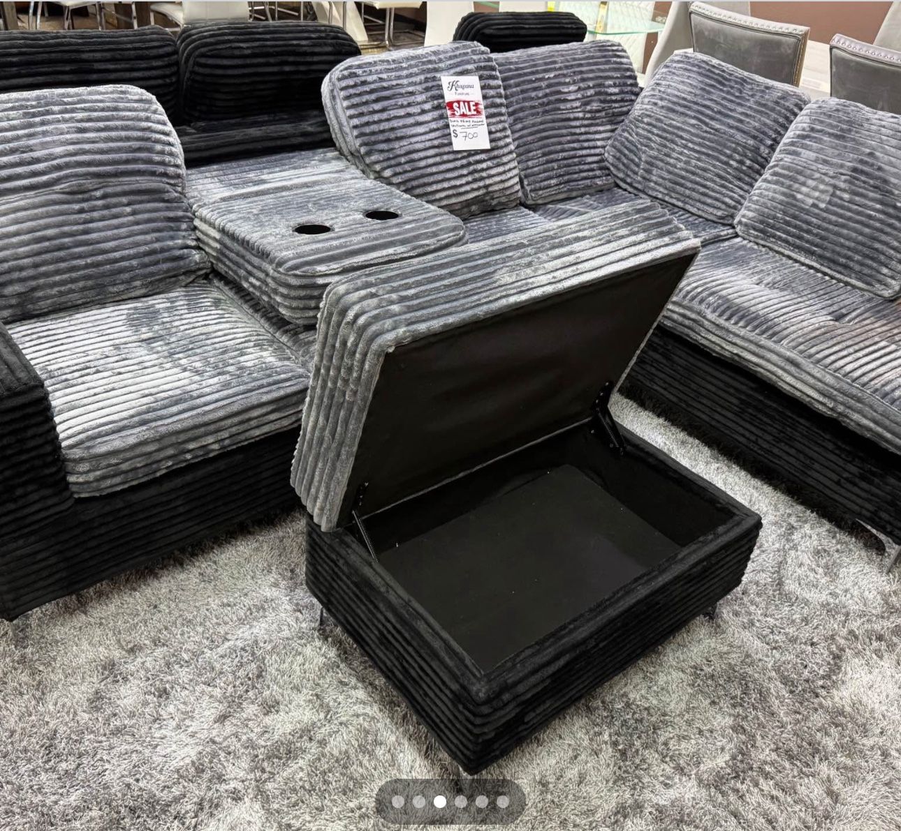 NEW SECTIONAL SOFA WITH OTTOMAN AND FREE DELIVERY
