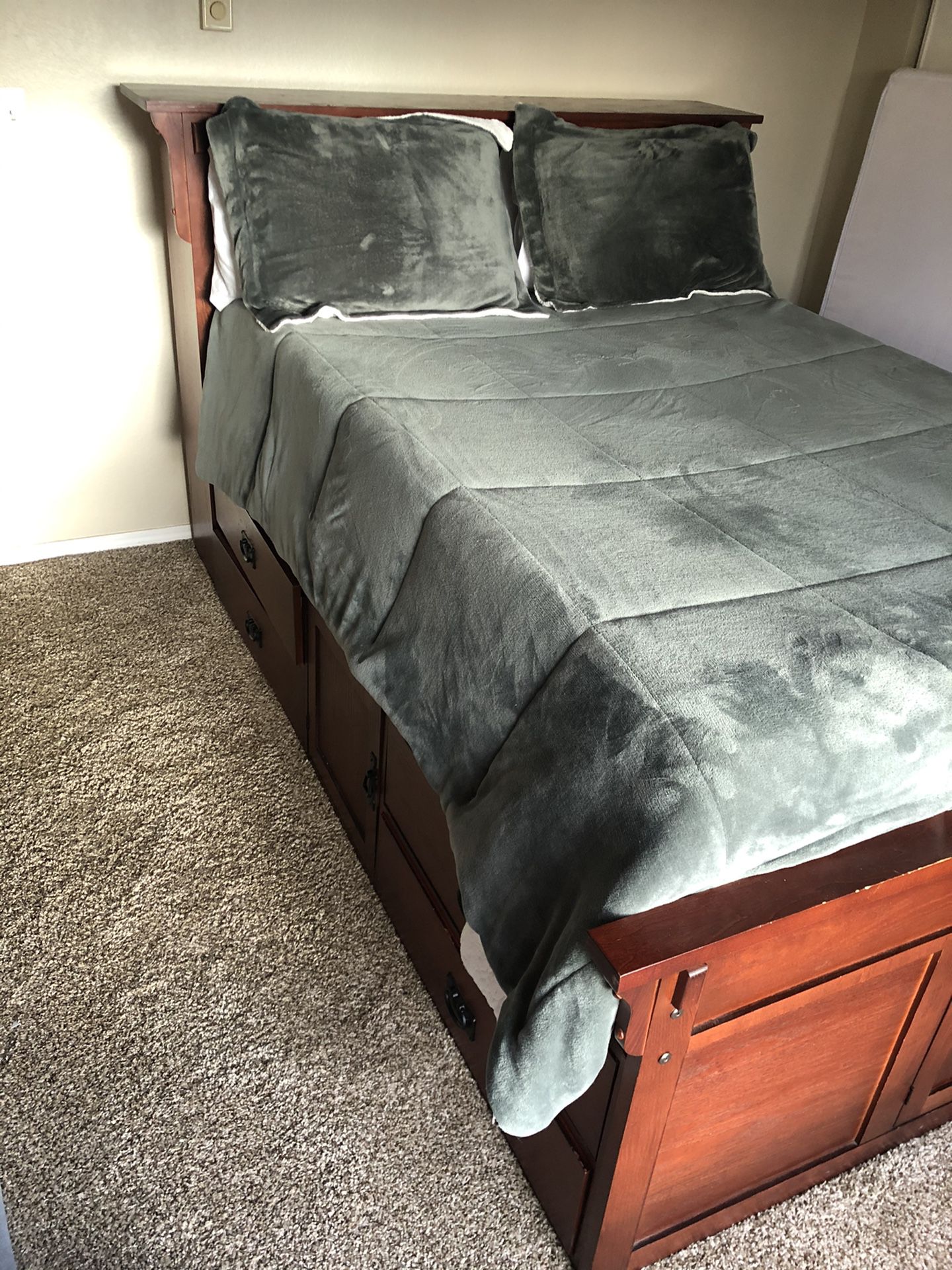 Full Size bed frame with mattress. Need gone ASAP. MOVING.