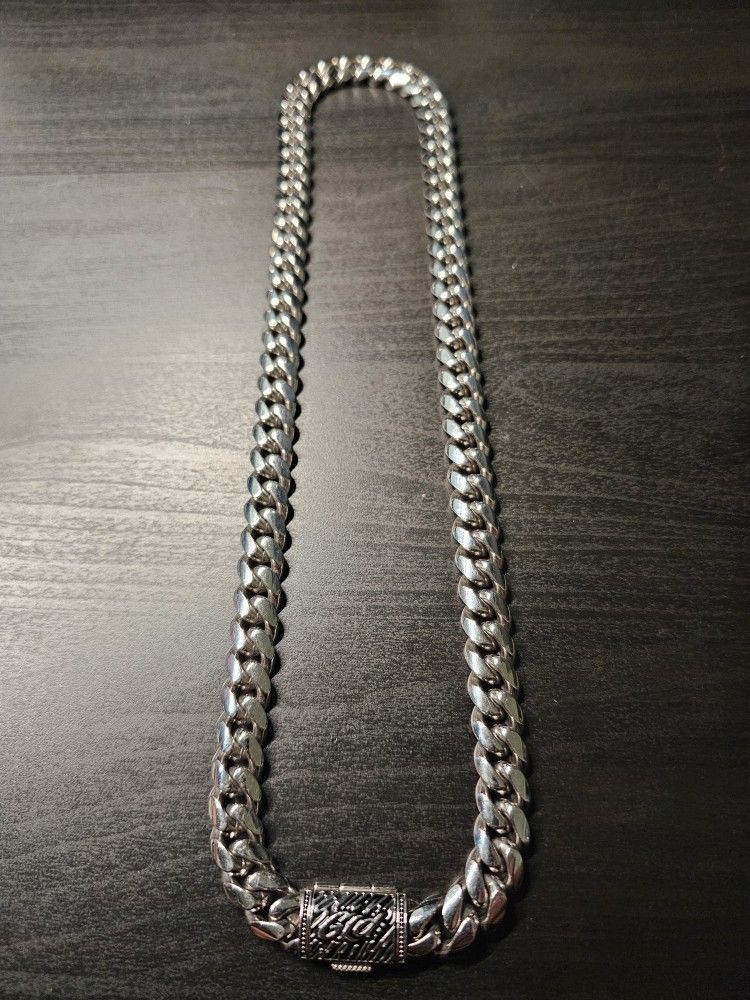 GLD 12mm Cuban Link 24" White Gold Chain