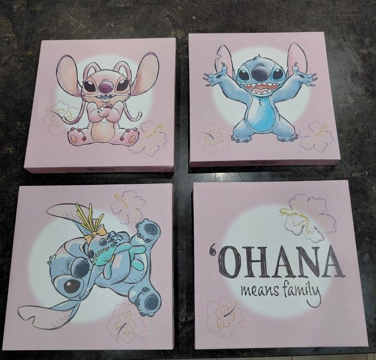 Disney Stitch 4 Pack Canvas Set