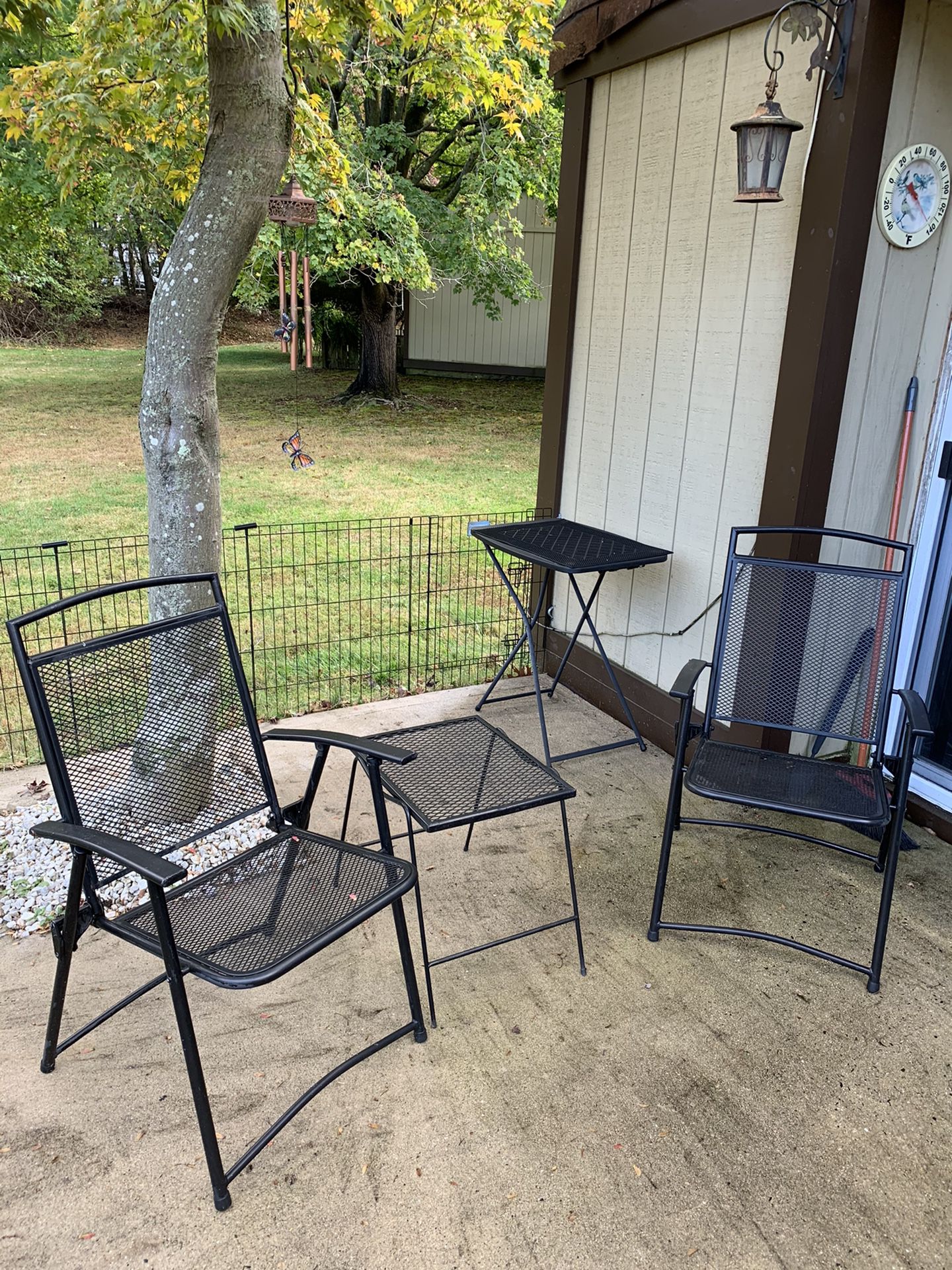 Black metal outdoor furniture