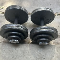 new pair of 45lb adjustable dumbbells with plates. 90lb in total
