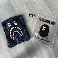 *NEW* Navy Blue Bape Zip Up Hoodie size Small 100% Authentic Comes with Receipt.