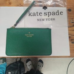 Green Authentic Leather Kate Spade New York Clutch