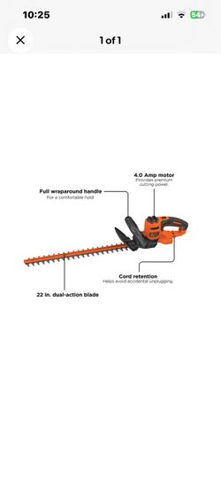BLACK+DECKER 22" Electric Hedge Trimmer NEW