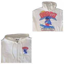 Disneys Stitch Full Zip Hoodie Sweatshirt Women’s Medium & Large