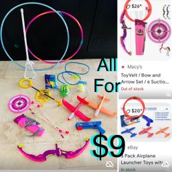 $9 For All Outdoor Toys/Games in great condition Luanch ✈️ ✈️skip ball game,bow,arrows,lacrosse etc