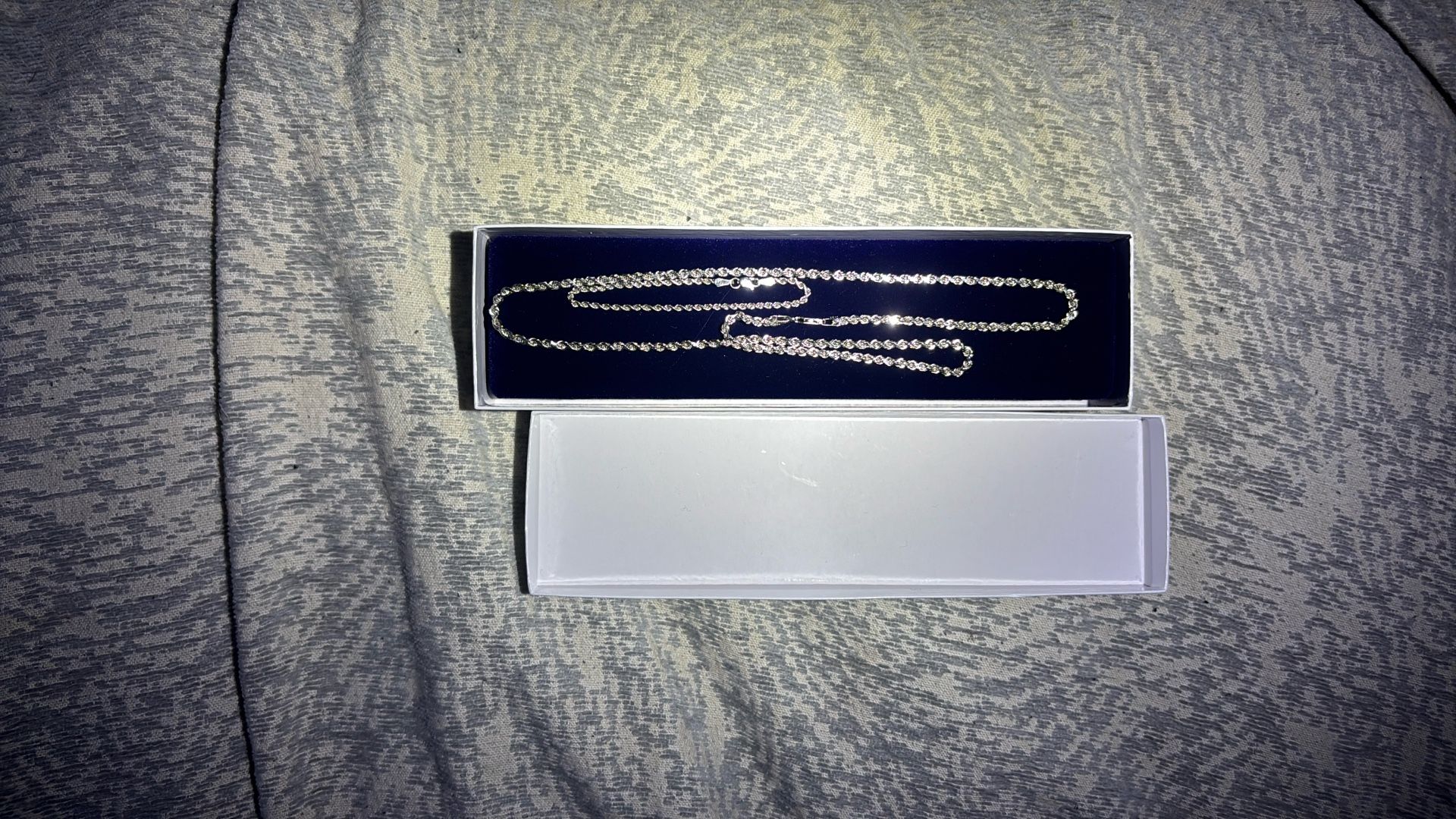 2.5mm 14k White Gold Braided Bracelet 15cm Plus 3mm 10k 55cm Chain