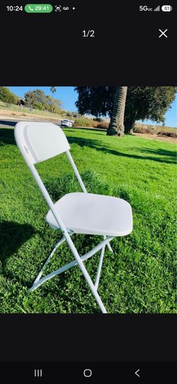 White Plastic chair.