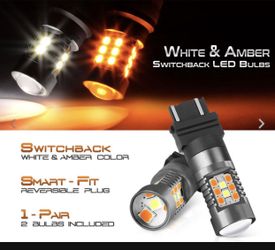 WHITE & AMBER Switchback LED signal bulbs