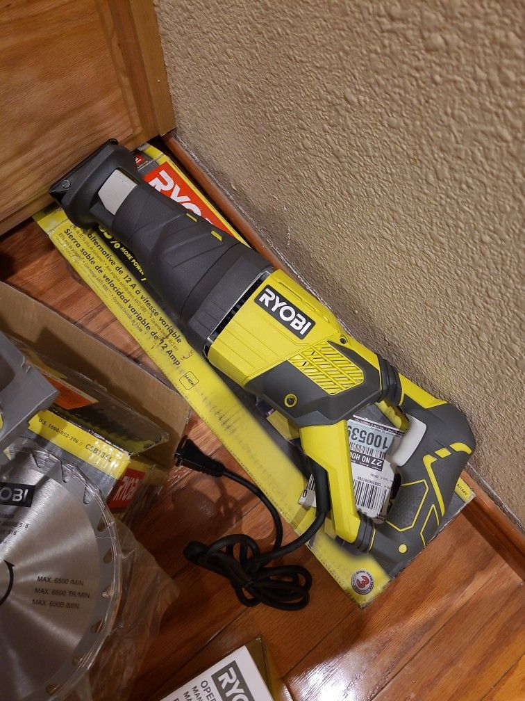 Ryobi Corded Electric Sawzall, Circular Saw, Belt Sander, Blower Combo