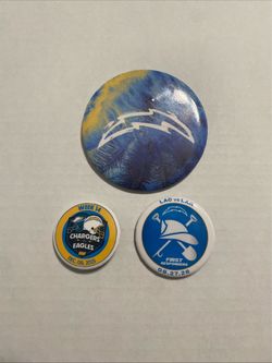 LA Chargers NFL Pin Button Set of 3