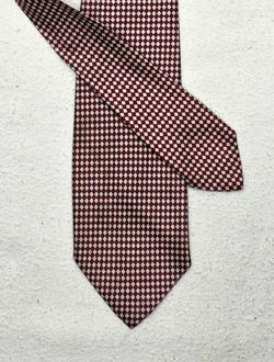 Burgundy, Beige Squares Tie