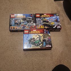 3 Retired Lego Sets  Marvel DC Spiderman, Captain America, Superman  76017, 76004, 76009