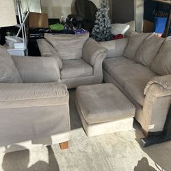 Ashley Furniture Couch, 2 Chairs, and Ottoman 