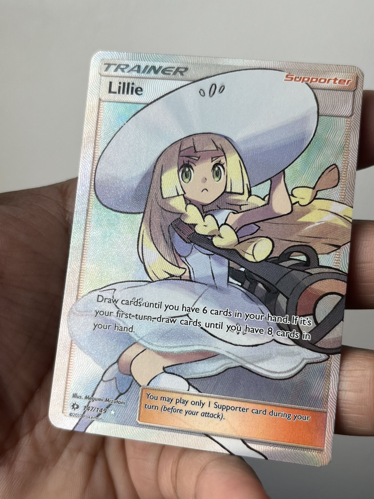 Pokémon TCG Lillie 147/149 Full Art Trainer Ultra Rare Sun and Moon NM mint HOLO
