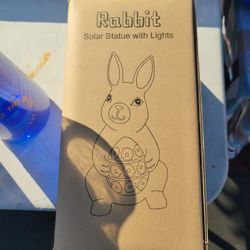 Rabbit Solar Powered Statue With Lights