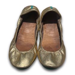 Gold Leather Tieks Ballet Flats in Size 9