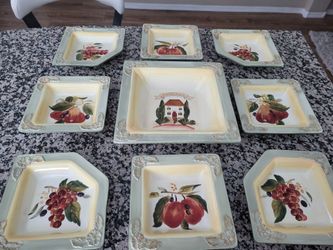 Toscana Bowls Certified International Pamela Gladding Set of 9