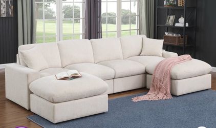 Beige Sectional 4 seats BRAND NEW IN BOX no ottomans