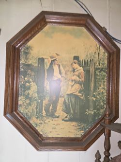 Vintage Octagonal Wood Framed Print