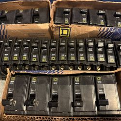 Square D Breakers 15amp And 20amp 