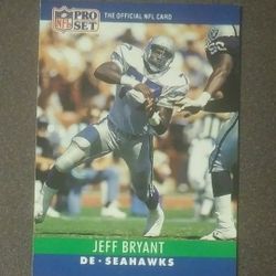 1990 Pro Set Jeff Bryant Seattle Seahawks #300 Defensive End Football Card Collectible Vintage Sports NFL Trading Pro Professional