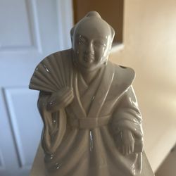 Asian Inspired Incense Holder Kimono and Fan Detailing