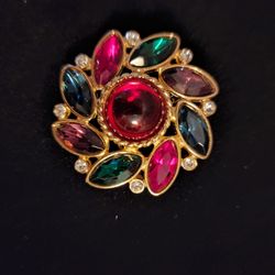 One Outstanding Vibrant Colors VINTAGE Brooch