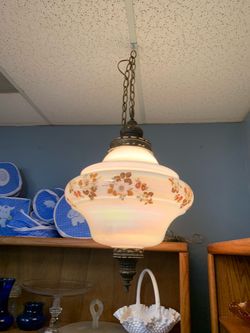 Vintage Hollywood Regency Iridescent Swag Lamp