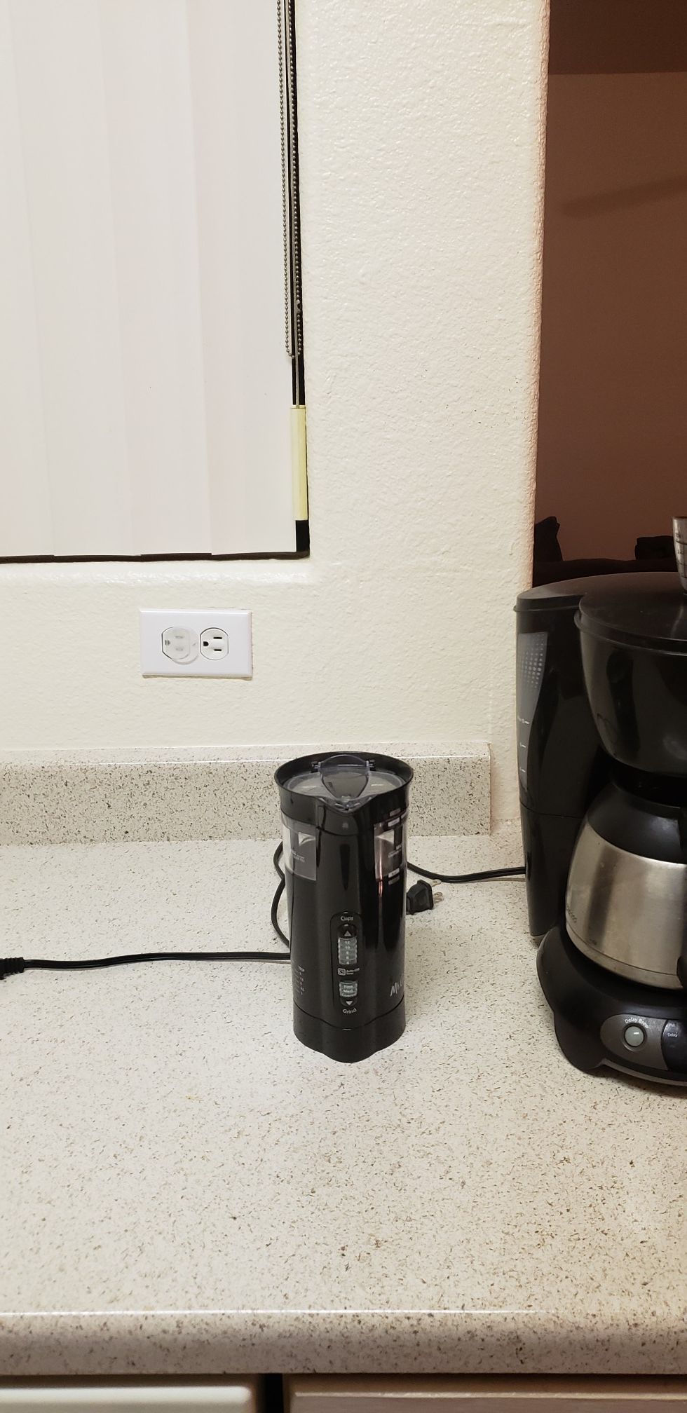 Coffee grinder, coffee maker and pot, tea brewer and crock pot