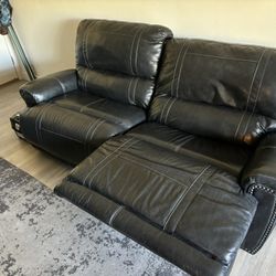 Leather Reclining Love Seat