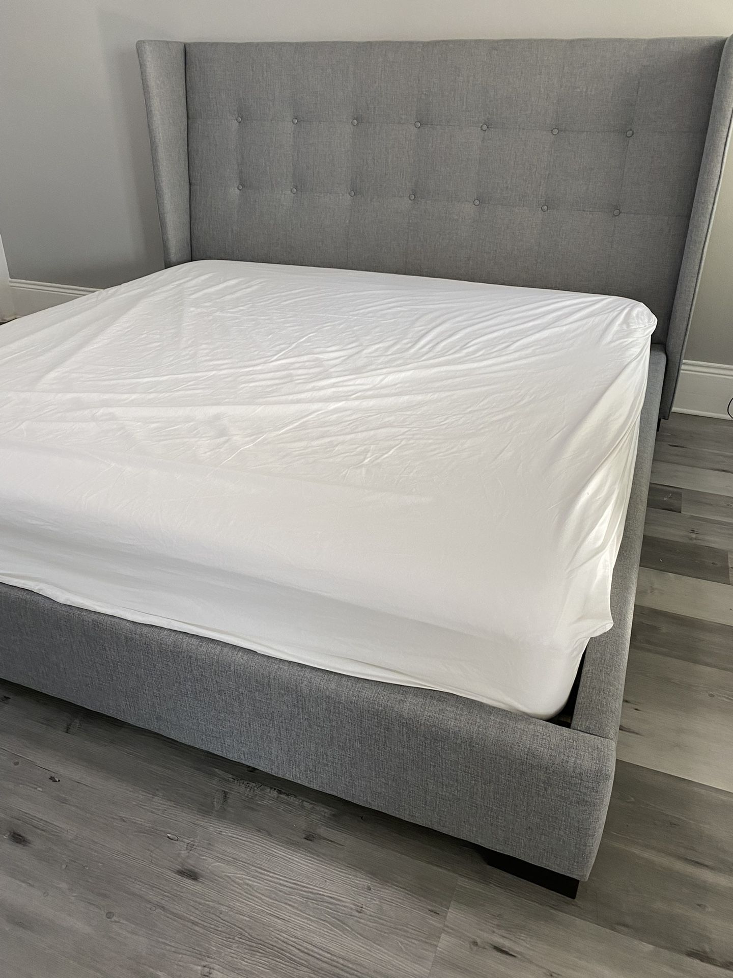 Eastern King Bed Frame Wingback Tuft